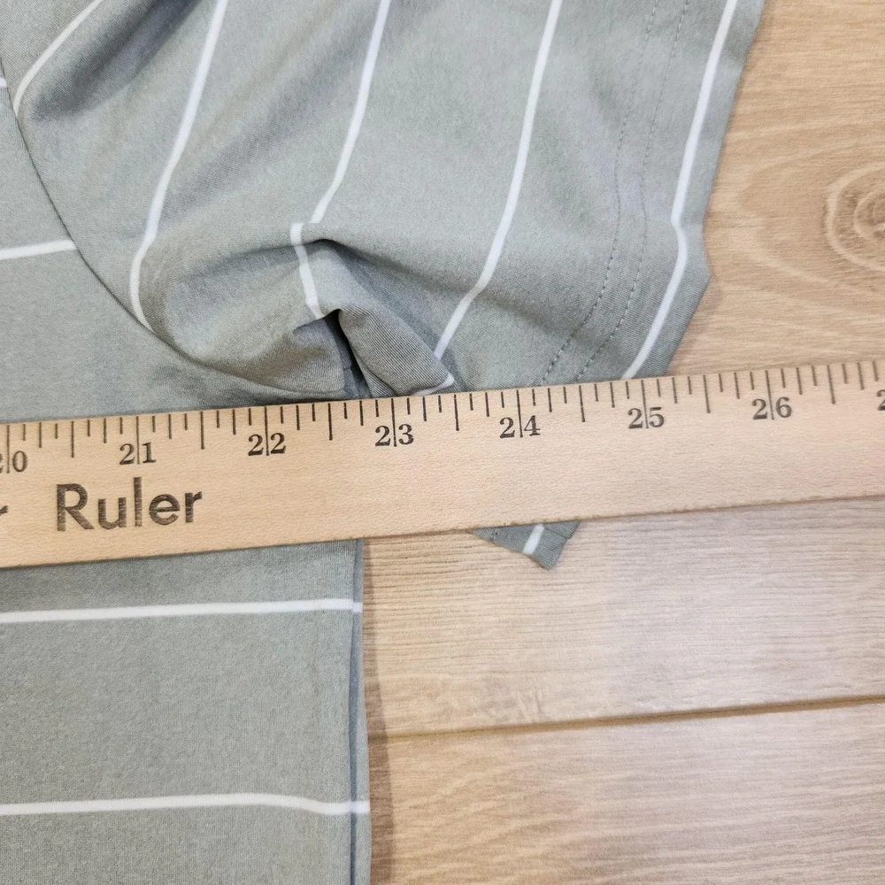 RLX Ralph Lauren Polo Shirt Mens Large Gray Striped Golf Performance Stretch